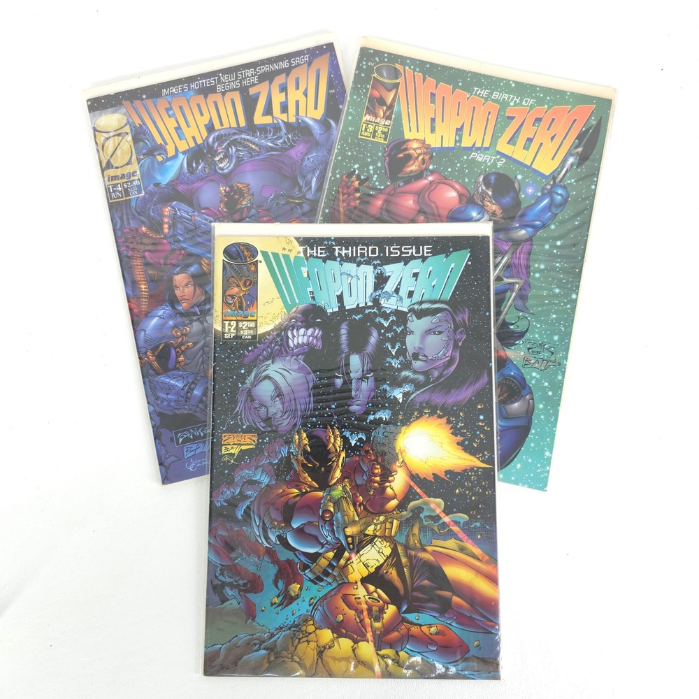 Weapon Zero Lot Issues 2 3 4 Image Comics 1995 Sci Fi Superhero Action Series